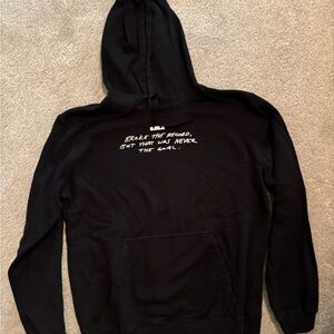 NIKE Black Hoodie with White Text and Graphic on Back